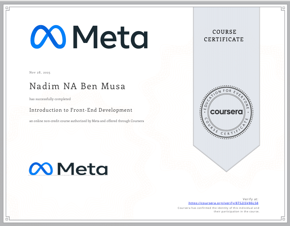 Certificate 2